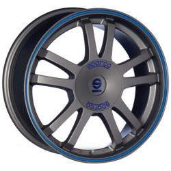 Диски Sparco 7,5x17 5/114,3/45/73,1 SPARCO RALLY MATT SILVER TECH BLUE LIP (W2901150338) лит. (фото)